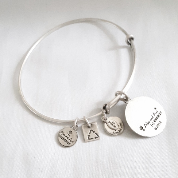 Alex and Ani Daughter Charms silver Bracelet adjustable Size - Picture 2 of 3